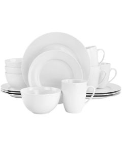Gibson Home Classic Pearl 16 Piece Fine Ceramic Dinnerware Set in White