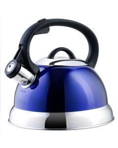 Mr. Coffee Flintshire 1.75 Quart Whistling Stovetop Tea Kettle in Blue